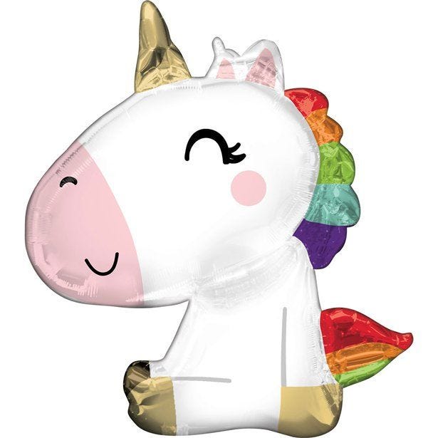 Sitting Unicorn Supershape Foil Balloon