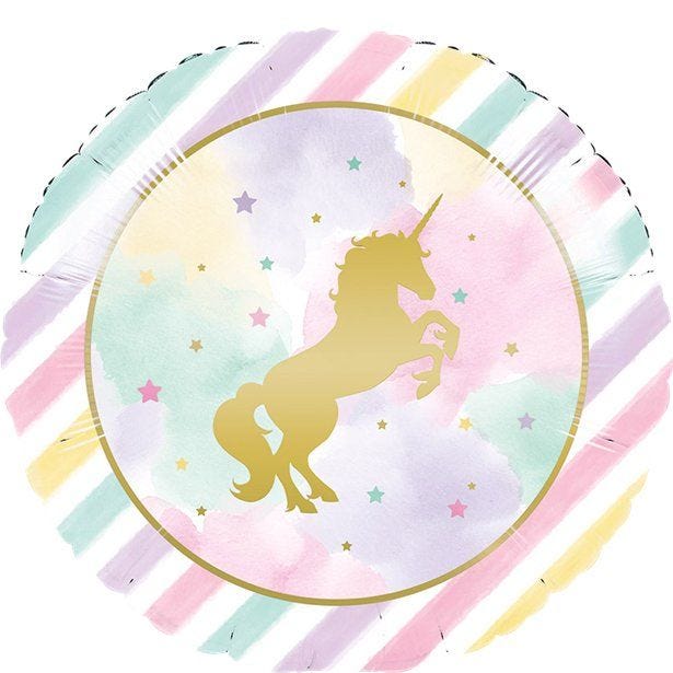 Unicorn Sparkle Foil Metallic Balloon - 18"