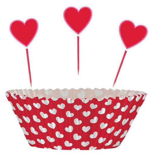 Heart Cupcake Cases & Picks (24pk)