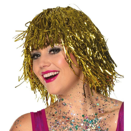 Gold Tinsel Wig