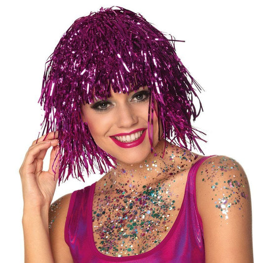 Pink Tinsel Wig