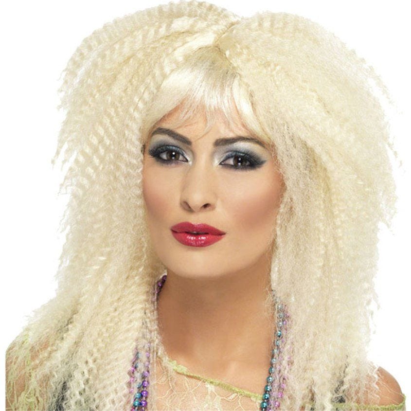 80s Blonde Crimped Wig