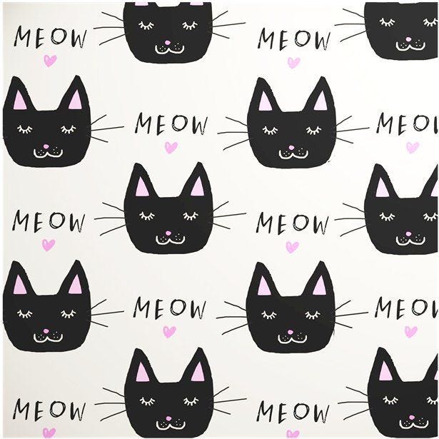 Meow' Sheet of Eco Gift Wrap - 50cm x 70cm