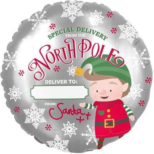 Elf Arrival Round Balloon - 18" Foil