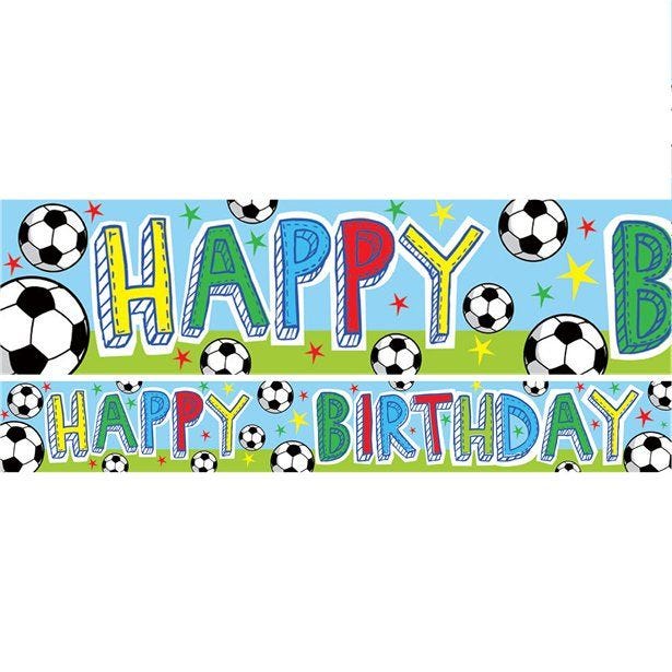 Football Paper Birthday Banners - 1m (3pk)