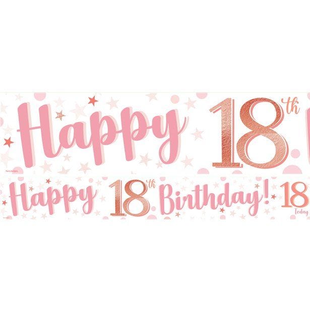 18th Birthday Glitz & Glamour Paper Banners (3pk)