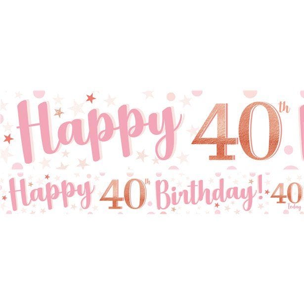 40th Birthday Glitz & Glamour Paper Banners (3pk)