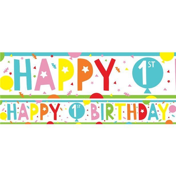 1st Birthday Paper Banners - 1m (3pk)