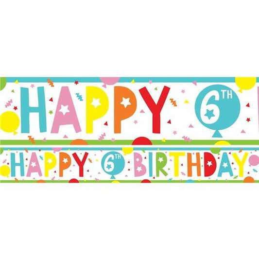 6th Birthday Paper Banners - 1m (3pk)