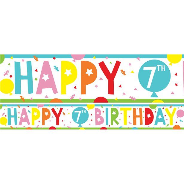 7th Birthday Paper Banners - 1m (3pk)