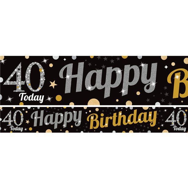 40th Birthday Paper Banners - 1m (3pk)