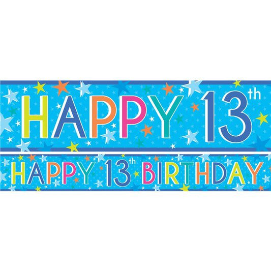 Boys 13th Birthday Paper Banners - 1m (3pk)