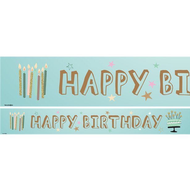 Mint Green Happy Birthday Paper Banners - 3pk (3pk)