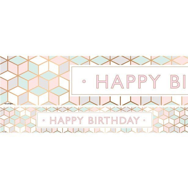 Pastel Pink Happy Birthday Paper Banners - 1m (3pk)