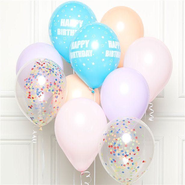 Pastel Happy Birthday Latex Balloons- 11" (10pk)