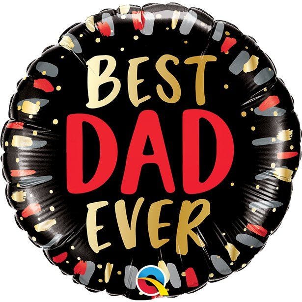 Best Dad Ever Black & Gold Balloon - 18" Foil