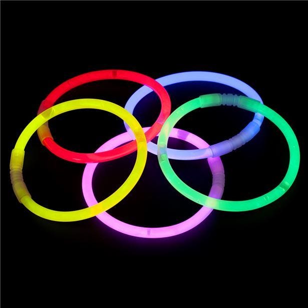 Assorted Colours Glow Bracelets - 20cm (25pk)