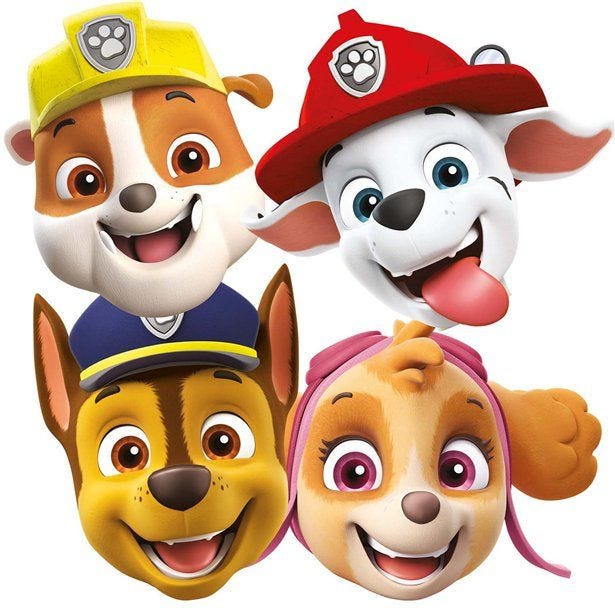 Paw Patrol Paper Masks (8pk)