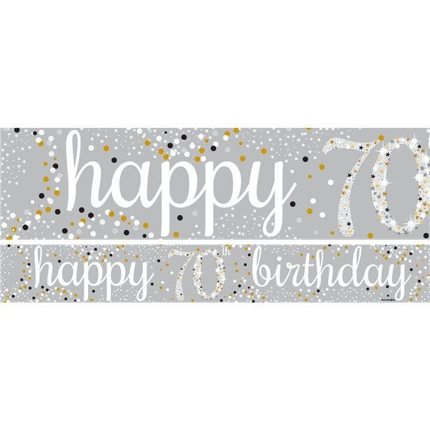 Happy 70th Birthday Celebration Paper Banners - 1m (3pk)