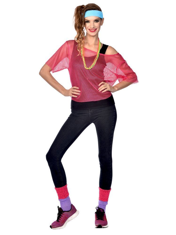 Pink 80s Mesh Shirt - Adult Costume