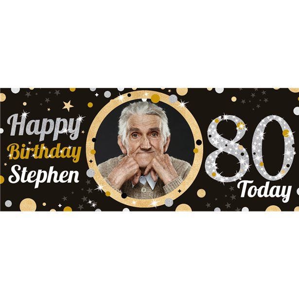 80th Birthday Sparkling Celebration Banner