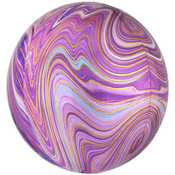 Purple Marblez Orbz - 16" Foil Balloon