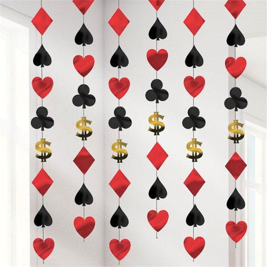 Casino Hanging Strings Decoration - 2.1m (6pk)