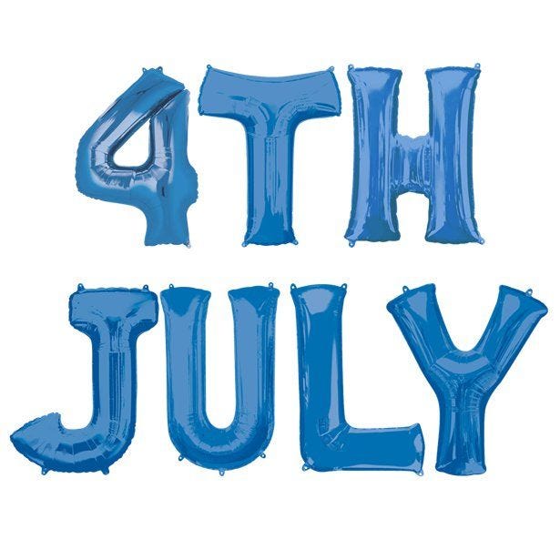 4th July' Blue Foil Balloon Kit - 16"