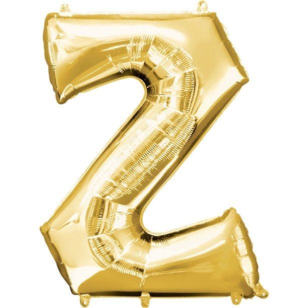 Gold Letter Z Balloon - 34" Foil