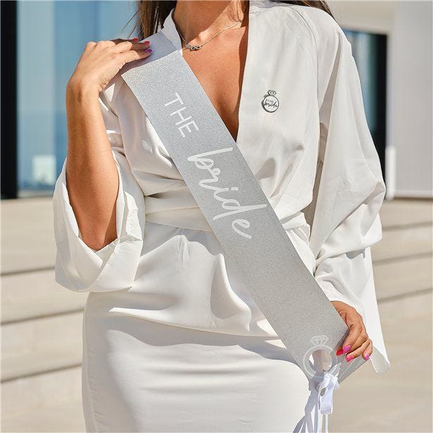 Silver 'Bride to Be' Sash