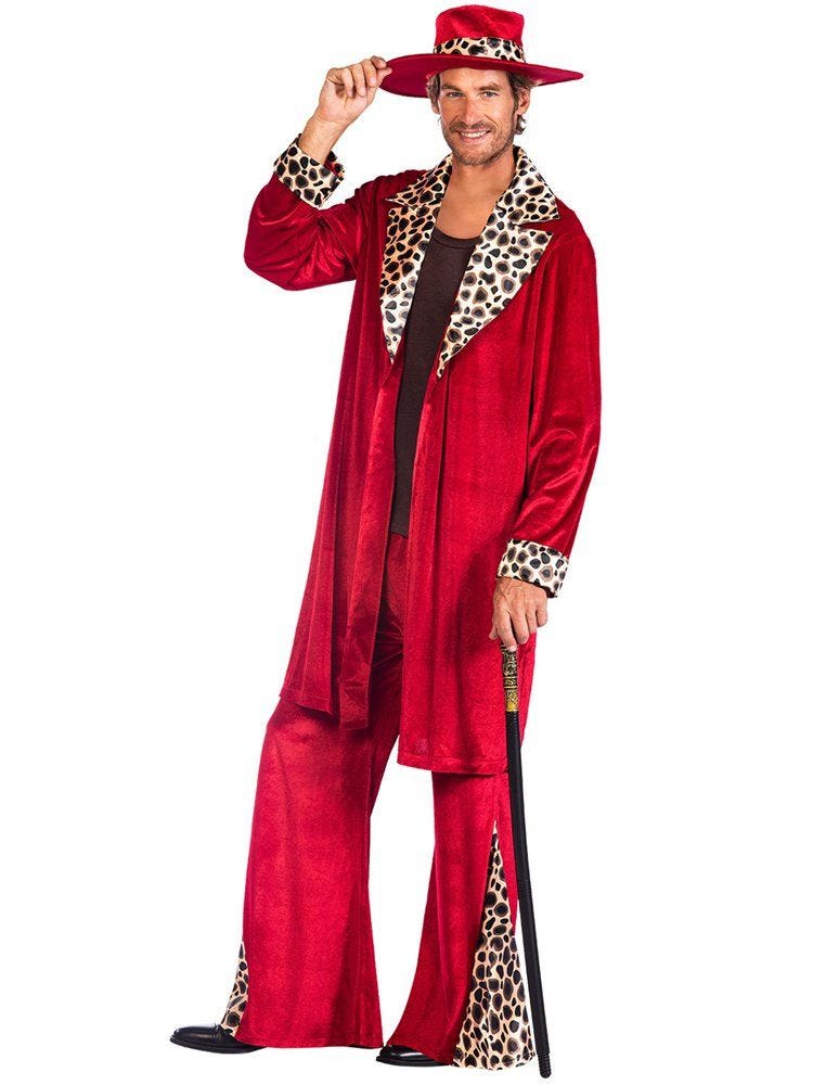 Gangster Pimp Red - Adult Costume