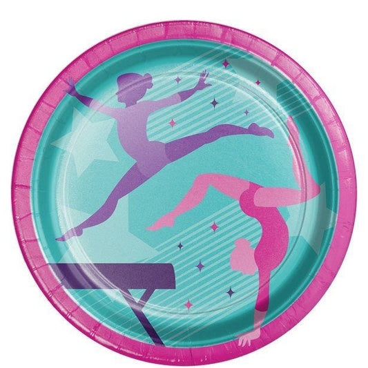 Gymnastics Party Paper Plates - 23cm (8pk)