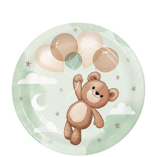 Teddy Bear Paper Dessert Plates - 18cm