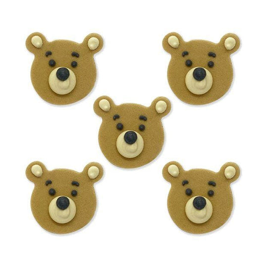 Teddy Bear Face Sugar Cake Toppers