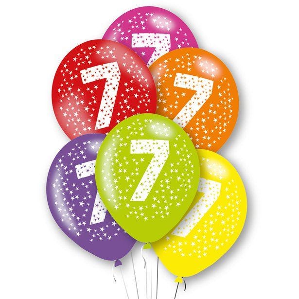 Age 7 Latex Balloons - 11" (6pk)