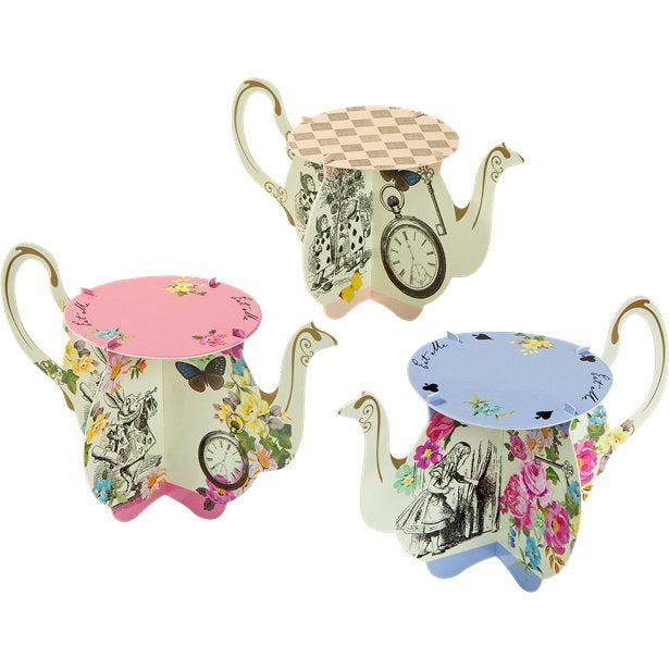 Alice in Wonderland Teapot Cake Stands - 8cm (6pk)