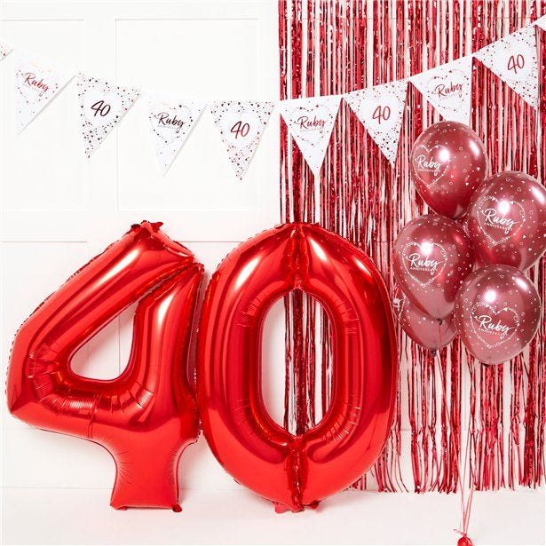 40th Ruby Wedding Anniversary Decorating Kit