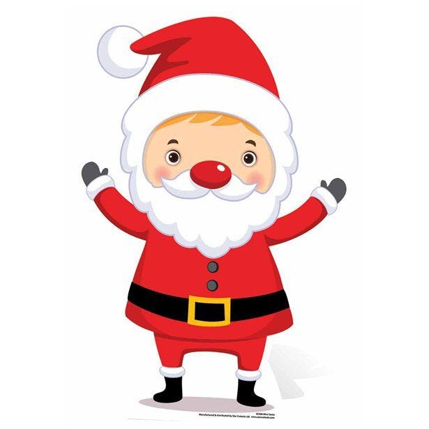 Christmas Santa Cardboard Cutout - 87cm x 60cm