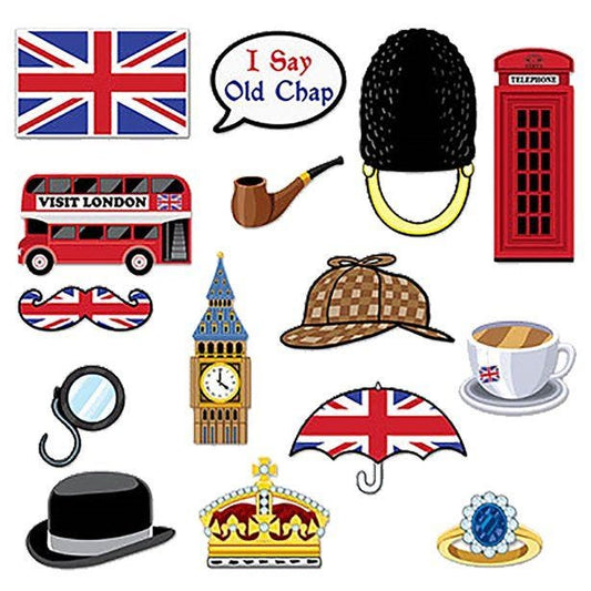 British Photo Booth Props (15pk)