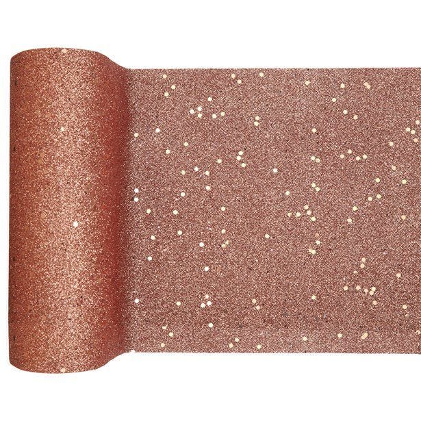 Rose Gold Glitter Table Runner - 5m