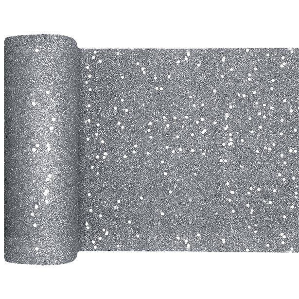 Silver Glitter Table Runner - 5m