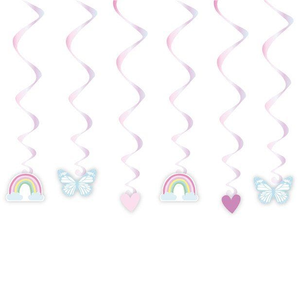 Fairy Princess Hanging Swirl Decorations (6pk)