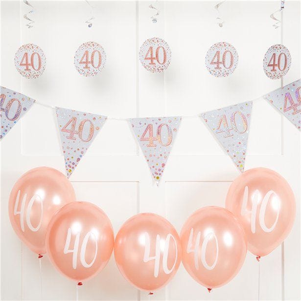 Sparkling Fizz 40th Birthday Decorating Kit - Value