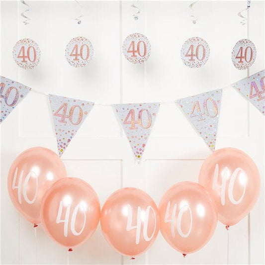 Sparkling Fizz 40th Birthday Decorating Kit - Value