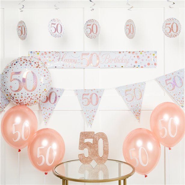 Sparkling Fizz 50th Birthday Decorating Kit - Premium