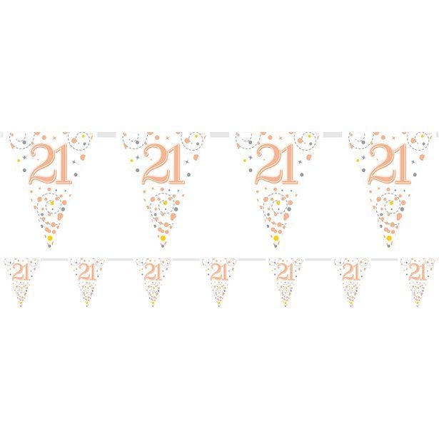 Sparking Fizz 21st Foil Bunting - 3.9m