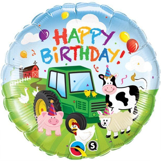 Happy Birthday Barnyard Balloon - 18" Foil