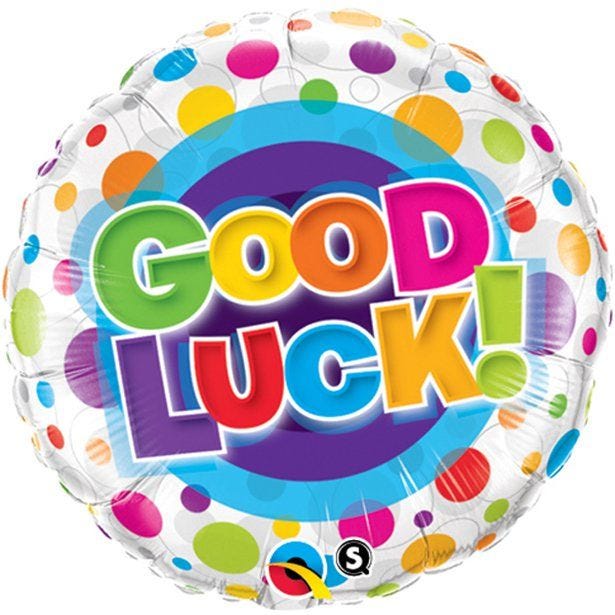 Good Luck Colourful Dots Stars Balloon - 18" Foil