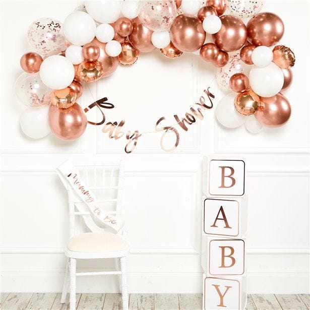 Rose Gold Baby Shower Decorating Kit