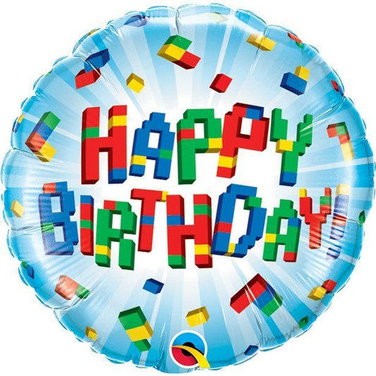 Happy Birthday' Exploding Blocks Balloon - 18" Foil